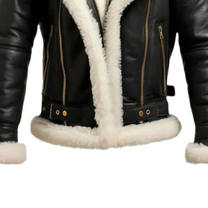 Stylish <b>Men's</b> <b>Jacket</b> High Quality <b>Shearling</b> Leather <b>Jackets</b> Custom Loose Fit Breathable Plus Sze Genuine Leather <b>Jacket</b> - Product Image 6