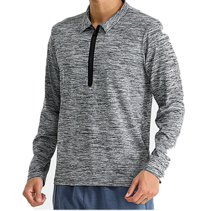 Camiseta personalizada para correr de manga larga con media cremallera para hombre - Product Image 1