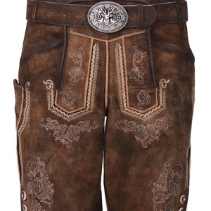 Alta calidad alemán Trachten bávaro Lederhosen Oktoberfest Kurz cabra Suede Lederhose 2025 - Product Image 4