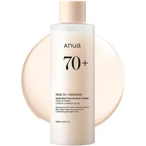 Produits de soin de la peau coréens, produits cosmétiques, tonique éclaircissant pour le visage à la céramide, ANUA Rice 70 Glow Milky Toner 250 ml - Product Image 2