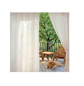 SUNROSE Rideaux drapés en coton de lin solide sur mesure Respirabilité naturelle pour revêtements de fenêtre de salon moderne - Product Image 1