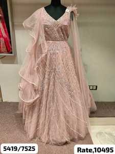 Trendy Embroidered Net Gown for <b>Bridesmaids</b> and Party Looks Stunning Gown for Wedding Guests and Special Occasions - Product Image 3