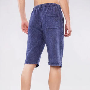Pantalones cortos de buen lavado ácido de tela para hombres, último diseño, servicio OEM pesado, pantalones cortos transpirables con cordón en la cintura para hombres - Product Image 2