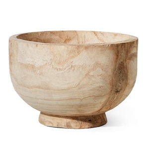 Paulownia ชามไม้สองโทนสีน้ำตาลธรรมชาติสำหรับตกแต่งบ้าน - Product Image 6