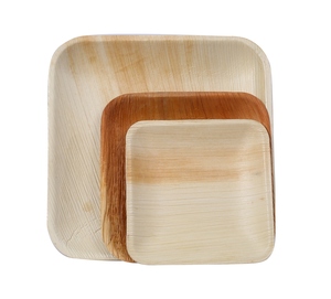 Ensemble de vaisselle jetable en feuilles de palmier, résistant à la chaleur, compatible micro-ondes, esthétique rustique, assiettes jetables pour aliments - Product Image 1