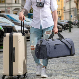 Bolsa de lona duradera con múltiples compartimentos para gimnasio, viajes, actividades deportivas, para hombres y mujeres, bolsa de hombro grande y ligera portátil - Product Image 6