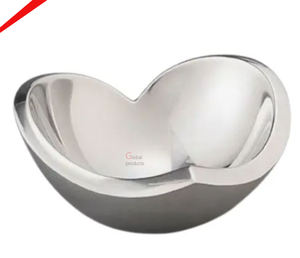 Nuevo cuenco de chocolate de aluminio y metal con acabado plateado de aspecto elegante para restaurante y bar de hotel - Product Image 2