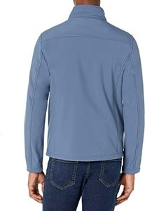 Veste Softshell pour homme, utilisation en extérieur, fabrication sur mesure OEM, col montant, imperméable, coupe-vent - Product Image 3