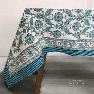 Nappe à manger rectangulaire et ronde en coton indien de qualité supérieure 72 pouces pour la maison de mariage - Product Image 1