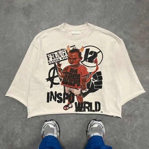 Cropped Boxy T Shirt Men Heavyweight Oversized Blank Boxy Cropped T Shirt Men - Product Image 3