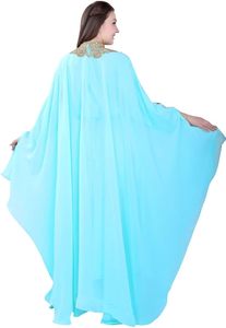 Robe de bal perlée robe Abaya musulmane pleine longueur cristal embelli antistatique caractéristique solide motif paillettes décoration tissée - Product Image 4