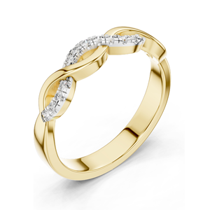 0.128 CT Lab-Grown Diamond Twist <b>Ring</b> for Women 18KT, 14KT, 10KT Gold & 925 <b>Silver</b> Yellow, Rose, White Gold VVS-VS EF CVD - Product Image 5