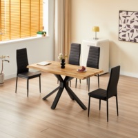 Offre spéciale Panneau en MDF incurvé au design moderne Ensemble de table à manger avec 4 chaises pour la maison Meubles de cuisine