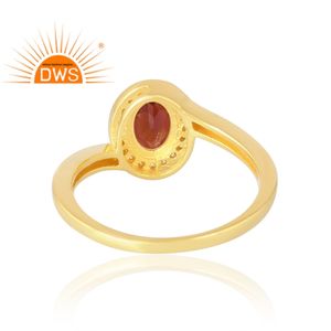 แหวนพลอย925ชุบทอง18K จากธรรมชาติ CZ และโกเมนเครื่องประดับแบบละเอียด - Product Image 2