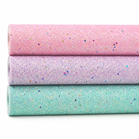 Tissu en cuir synthétique PU imperméable à paillettes épaisses motif étoile pour la vente en gros, idéal pour les nœuds pour cheveux, les loisirs créatifs et les accessoires décoratifs