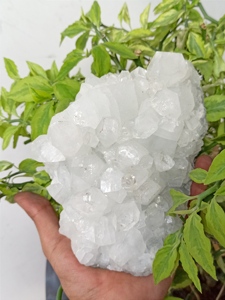 En gros Naturel Bleu Apophyllite Zéolite Cristal Cluster Haute Guérison Pierre Brute Spécimen Minéral Décoratif Rouge Améthyste - Product Image 4