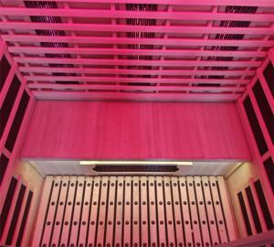 Factory Wholesale Indoor Spa 3 Persons Hemlock Wooden Sauna Room with <b>Red</b> <b>Light</b> <b>Therapy</b> - Product Image 5