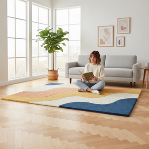 Tapis à carreaux vert et blanc Tapis à carreaux doux et antidérapant pour salon et chambre à coucher - Product Image 4