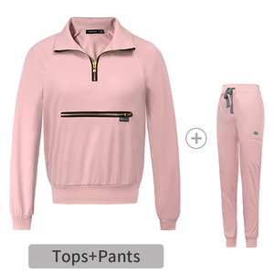 Ensembles OEM de jogger à capuche et de pantalons élastiques avec logo personnalisé uniformes d'hôpital ensembles d'uniformes médicaux unisexes à manches longues - Product Image 4