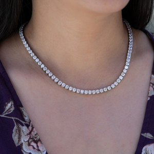 สร้อยคอเทนนิสเพชร CVD สร้างในห้องปฏิบัติการ ทองคำขาว 14k สำหรับทุกเพศ ได้รับการรับรองจาก IGI สไตล์ฮิปฮอป ของขวัญจากอินเดีย - Product Image 5