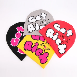 Bonnet personnalisé à imprimé bouffant Chapeaux d'hiver en jacquard acrylique unisexe de haute qualité Chapeaux de sport tricotés Bonnets pour enfants - Product Image 2