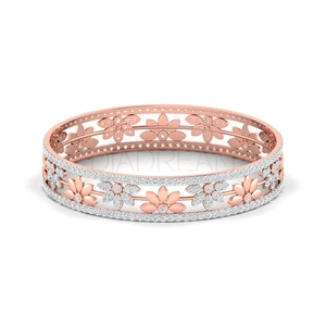 Bracelet en diamant Moissanite coupe classique en argent sterling 925 Bracelet coupe ronde unique avec placage d'or pour cadeau - Product Image 3