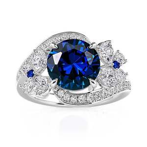 Bague symétrique Jeulia Butterfly Ribbon en argent sterling avec saphir ovale - Product Image 3