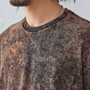 Camiseta de algodón 100% con estampado de ajuste holgado de secado rápido para hombres, camisetas de lavado ácido de último diseño de alta calidad hechas en Pakistán - Product Image 3