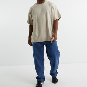 T-shirt en coton lourd 265gsm en gros Impression de logo personnalisé Épaule tombante 100% coton avec un design uni - Product Image 6