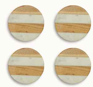 Posavasos de piedra de mármol natural, posavasos de Color blanco para uso de escritorio de oficina, decoración del hogar - Product Image 4