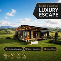 Villa de vacances portable à double aile extensible pour la plage, le camping et l'hébergement en station balnéaire