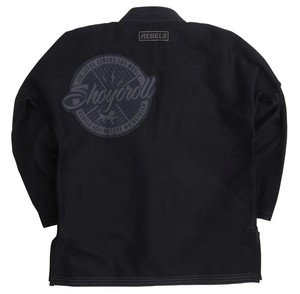 Uniforme de Jiu-Jitsu Brasileño Shoyoroll Cut Batch 51 REBEL Japón, Negro con Combinación Gris Oscuro - Product Image 2