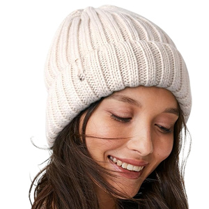 Gorro de punto acanalado a cuadros personalizado para adultos unisex 100% acrílico color personalizado y logotipo a la venta - Product Image 1