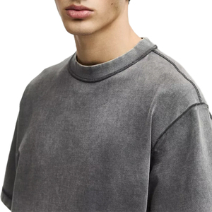 Camiseta con lavado ácido Vintage para hombre superventas 100% algodón personalizado DTG estampado Boxy Fit 300 gramos Camiseta de punto pesado - Product Image 2