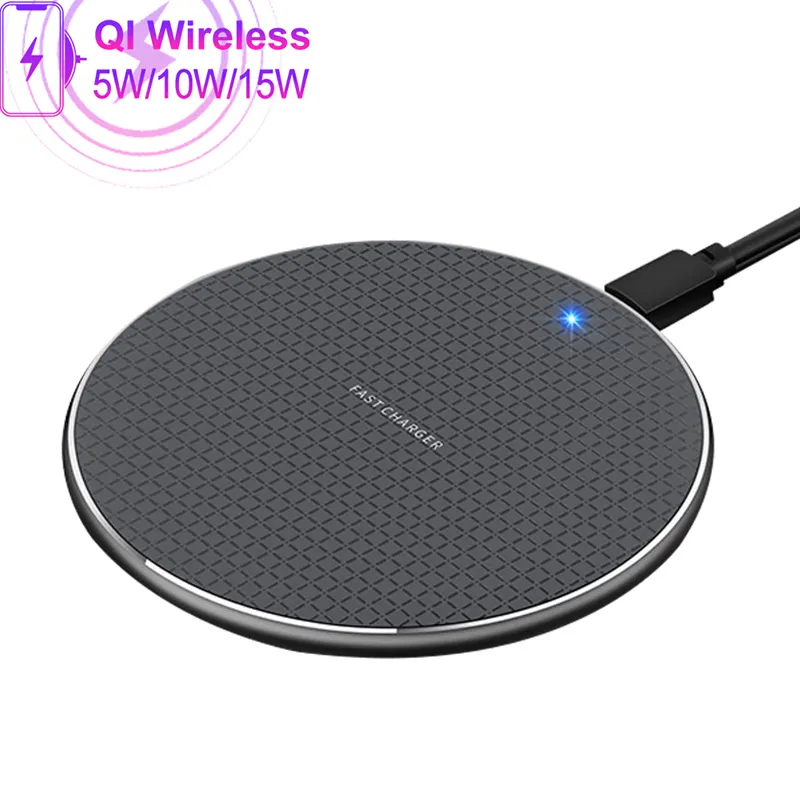 JMTO Fast Charging Qi Wireless Charger Pad 10W 15W Fast Wireless Charging for iphone Wireless Charge chargeur sans fil