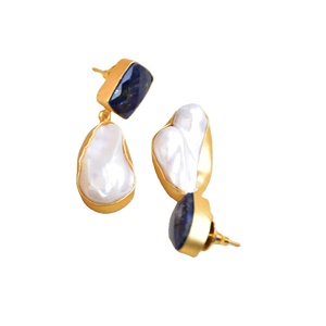 Elegantes Pendientes de Gota Única con Piedra Preciosa, Recubrimiento Dorado Brillante y Joyería de Alta Calidad - Product Image 6