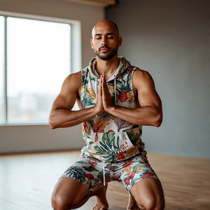 Sudadera con capucha estampada sin mangas atlética para hombre, jersey de fitness para gimnasio, sublimación sin mangas, Sudadera con capucha estampada de peso medio para hombre - Product Image 5