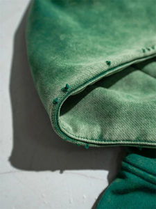 เสื้อมีฮู้ดแฟชั่นสำหรับผู้ชายเสื้อฮู้ด2024ปักลายด้วยกรดซีดจางสำหรับ400gsm - Product Image 2