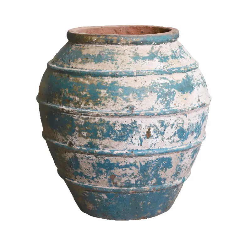 Vaso rotondo in ceramica Atlantis, colore blu, adatto per la semina, la decorazione del giardino e la creazione di Mini paesaggi