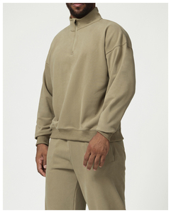 Sweat-shirt de sport décontracté pour hommes avec fermeture à glissière quart personnalisé qualité supérieure - Product Image 3