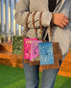 Nueva bolsa de cuero de piel metálica hecha a mano Real, muñequeras pequeñas, Real carteras de cuero, embragues con borlas de cuero, carteras elegantes para mujer - Product Image 1
