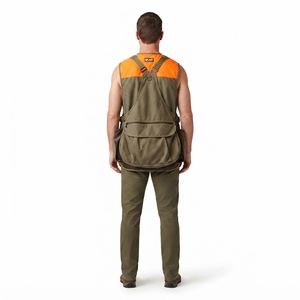 Gilet de chasse pour homme en Gore-Tex épais, orange vif, multi-poches, fabriqué par Olinc Sports - Product Image 2