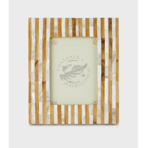 Cadre photo en bois incrusté d'os, fait main, de qualité supérieure, personnalisé, Falcon International, moderne, luxueux, durable, Inde - Product Image 1