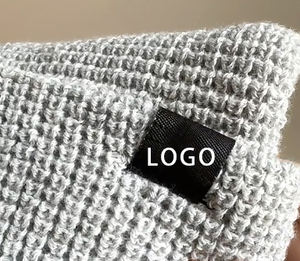 Produits les plus vendus 2025 toques personnalisées unisexe couleur unie hiver chaud acrylique tricoté bonnet personnalisé avec logo personnalisé - Product Image 5