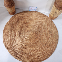 Tapis rond en jacinthe d'eau naturelle tissé à la main Alternative écologique en jute pour ferme côtière bohème