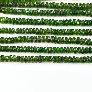 Natural Chrome Diopside Faceted Rondelle Beads 4-6MM Chrome Diopside Loose Gemstone Beads For Jewelry Making Supplies From India - Product Image 1
