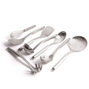 Elegante juego de servidor de Pasta espejo pulido de acero inoxidable sólido Turner cuchara Perfecta para servir de mesa elegante juego de 8 piezas - Product Image 1