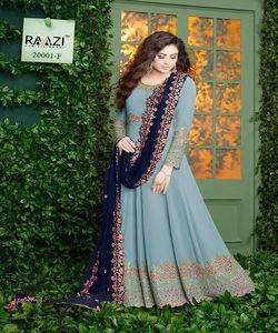 Attrayant Designer Party Wear Dames Porter Pierre Travail Indien Saisonnable Soie Lourd Brodé Femmes Adultes Inde Pakistan 500 Vêtement - Product Image 3