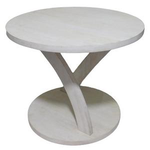 Mesa redonda de madera moderna de alta calidad con fondo de tres patas, mesa redonda de madera con acabado de madera negra y marrón para muebles para el hogar - Product Image 2