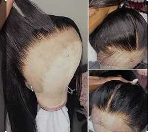 Extensiones de cabello humano virgen Remy indio 13X4 13X6 Peluca frontal de encaje Estilo recto Trama atada a mano Color claro Cabello teñido suave - Product Image 1